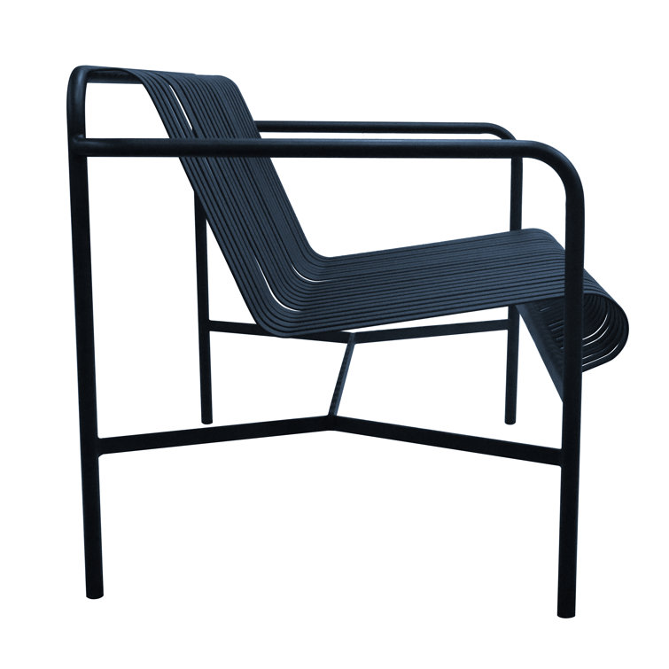 Abra 53.35'' Dark Blue Powder Coated Steel Outdoor Loveseat
