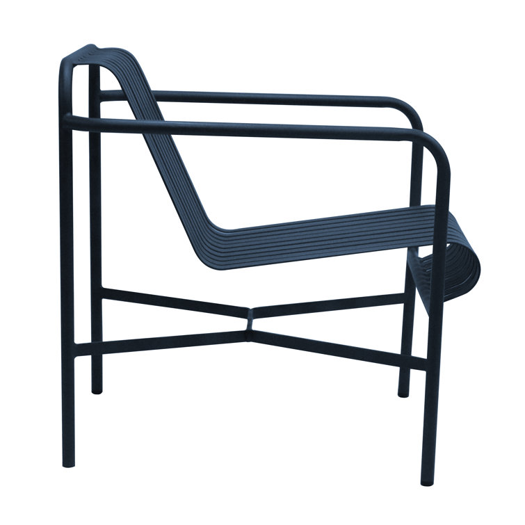 Dark Blue Powder Coated Steel Outdoor Armchair