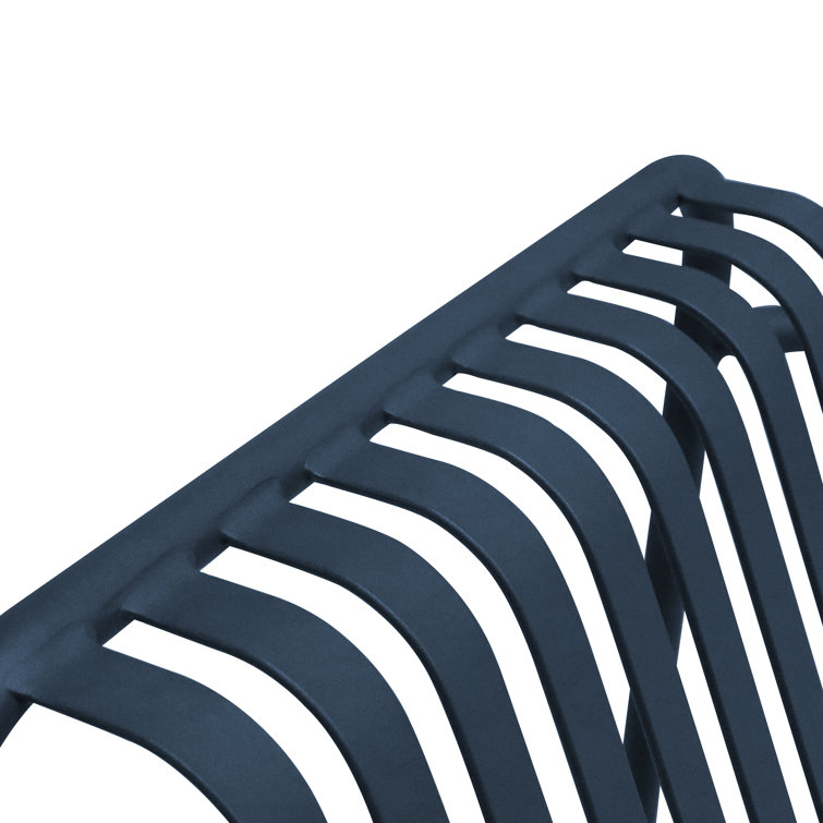 Dark Blue Powder Coated Steel Outdoor Armchair