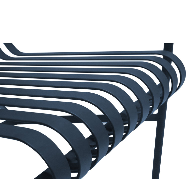 Dark Blue Powder Coated Steel Outdoor Armchair