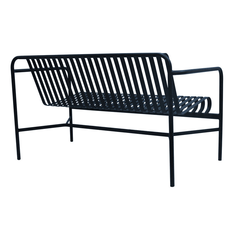 Abra 53.35'' Dark Blue Powder Coated Steel Outdoor Loveseat