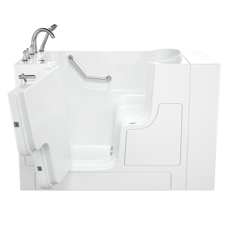 52'' x 30'' White Fiberglass Walk-In Soaking Bathtub