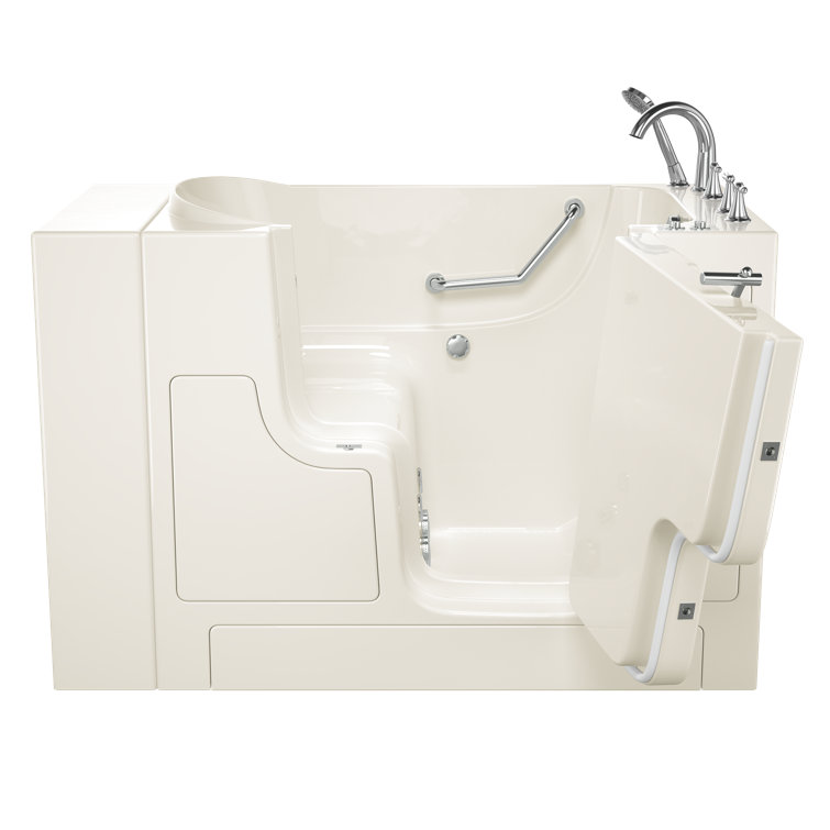 52'' x 30'' White Fiberglass Walk-In Whirlpool Bathtub