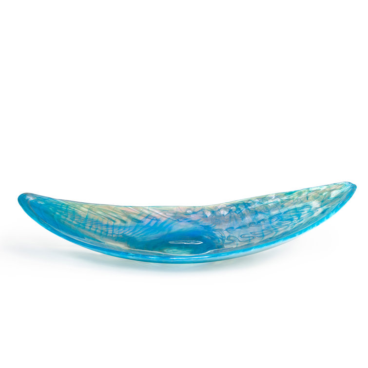 Amalfi Blue Handblown Murano Glass Decorative Plate