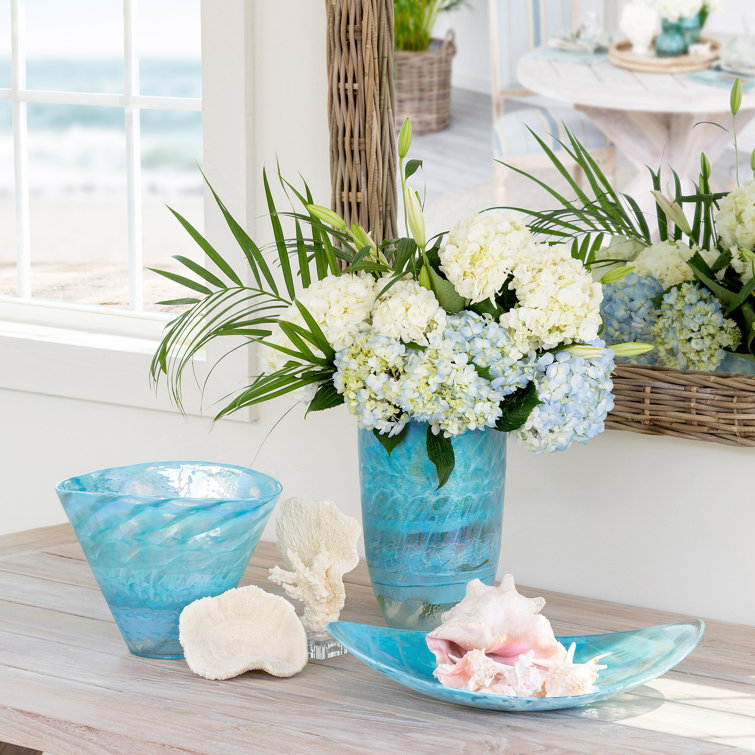 Amalfi Blue Handblown Murano Glass Decorative Plate
