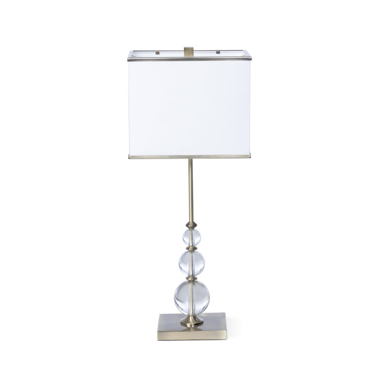 Elegant Crystal Orb Buffet Lamp with Metal Accents