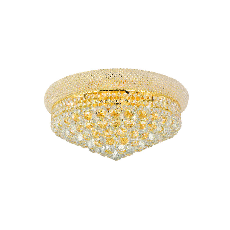 Gold Crystal Flush Mount with Royal Cut Crystals