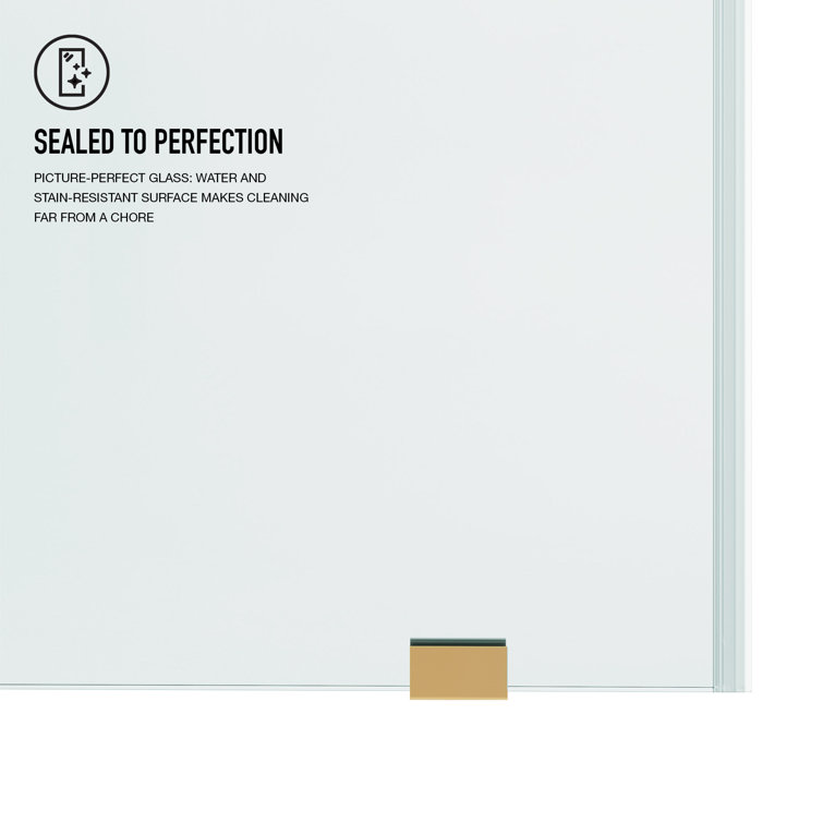 Hamilton Matte Brushed Gold Frameless Sliding Shower Door with Clear Glass