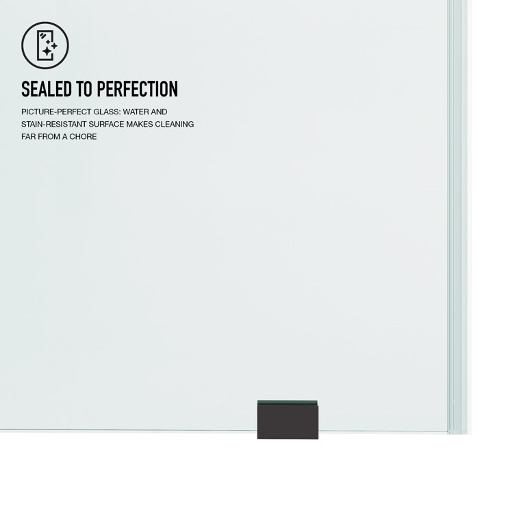 Hamilton 60" Matte Black Frameless Sliding Tub Door with Clear Glass
