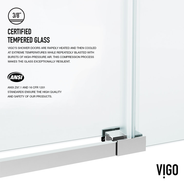 Hamilton 60" Chrome Frameless Sliding Tub Door with Clear Glass