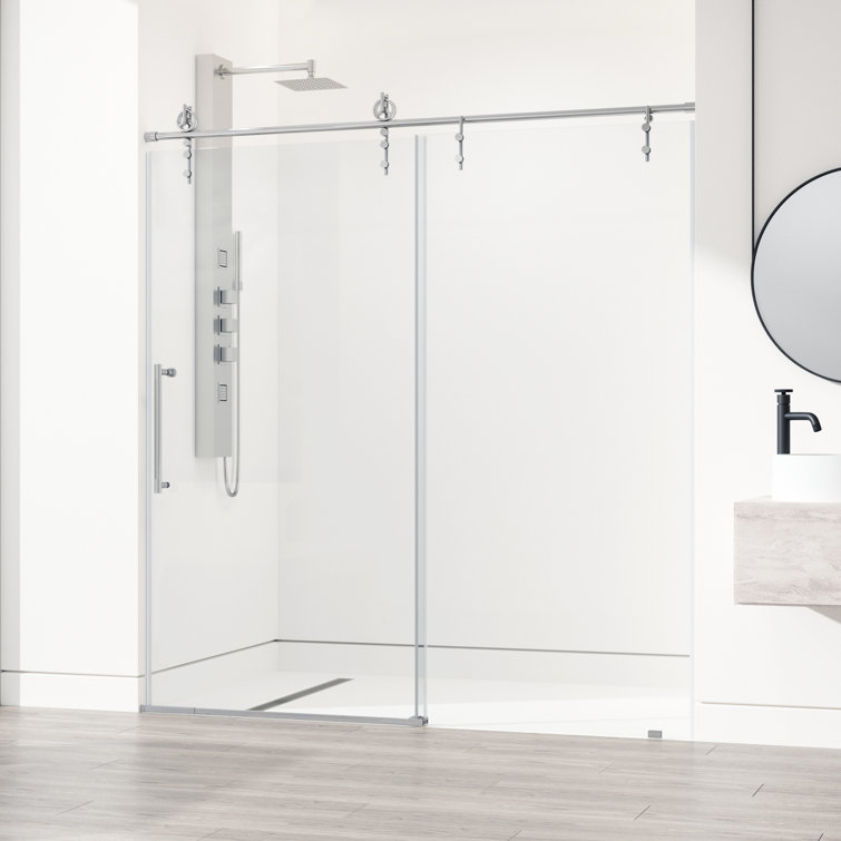 Hamilton 56-60" Chrome Frameless Sliding Shower Door with Clear Glass