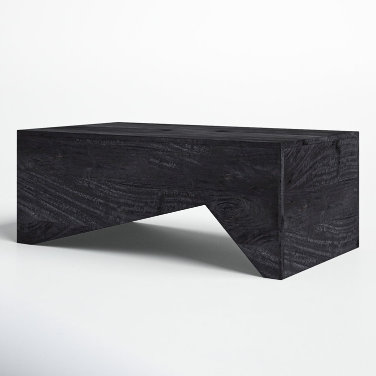 Black Acacia Rectangular Abstract Coffee Table