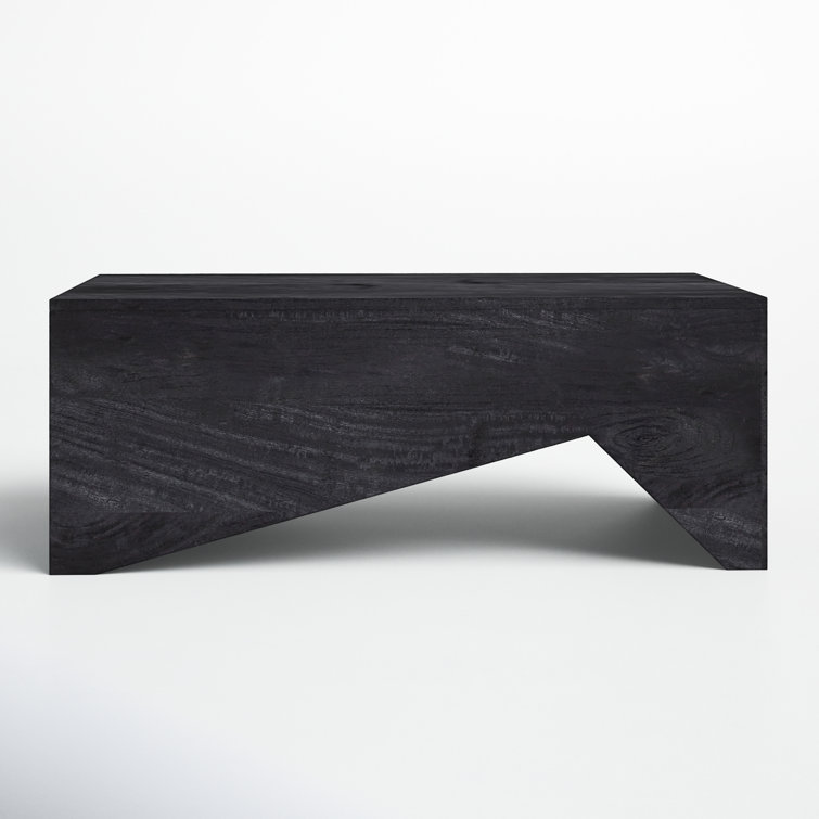 Black Acacia Rectangular Abstract Coffee Table