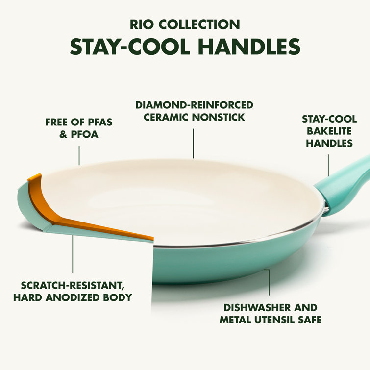 Turquoise Aluminum Non-Stick 16-Piece Cookware Set