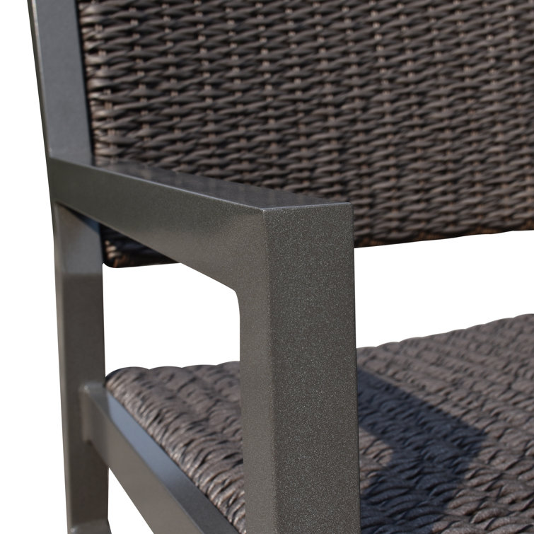Venice Grey Taupe Swivel Patio Dining Armchair with Synthetic Wicker Weave