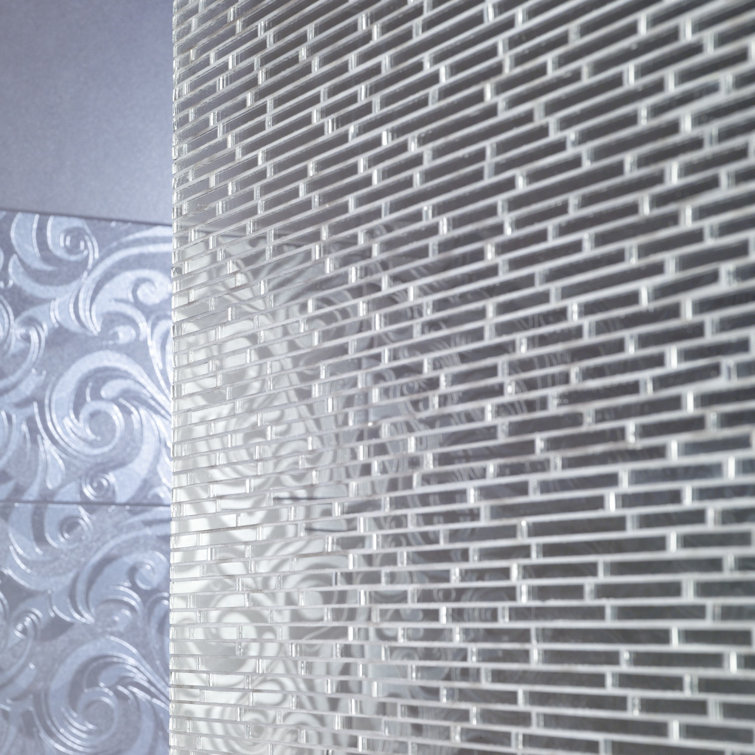 10.4" x 11.2" Silver Mirrored Glass Mosaic Wall Tile