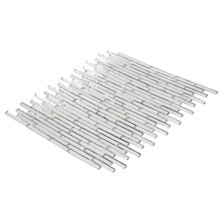 10.4" x 11.2" Silver Mirrored Glass Mosaic Wall Tile