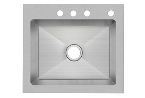 25'' Stainless Steel Single Bowl Drop-In Undermount Kitchen Sink