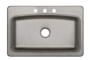 33'' Stainless Steel Drop-In Single Bowl Kitchen Sink