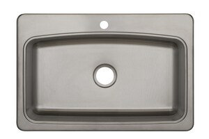 32.94" Single Bowl Stainless Steel Drop-In Kitchen Sink