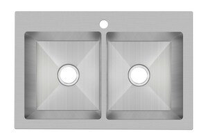 33'' Stainless Steel Double Bowl Drop-In Kitchen Sink