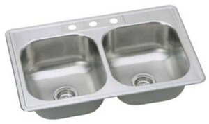 33'' Stainless Steel Double Bowl Drop-In Kitchen Sink