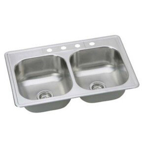 33'' Drop-In Double Bowl Stainless Steel Kitchen Sink