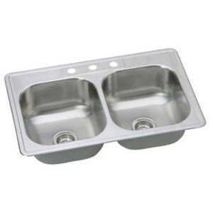 33'' Stainless Steel Double Bowl Drop-In Kitchen Sink