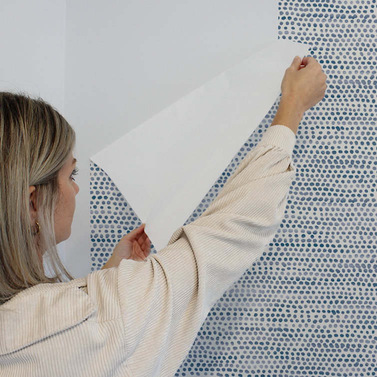 Blue Moon Dotted Peel and Stick Wallpaper Roll