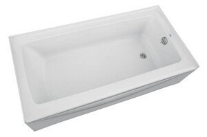 60'' White Acrylic Alcove Soaking Bathtub with Left Drain