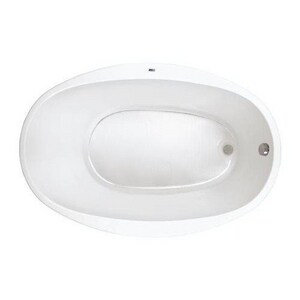 White Oval 58'' x 38'' Drop-In Acrylic Soaking Bathtub