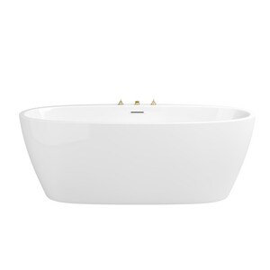 67'' White Freestanding Acrylic Soaking Bathtub