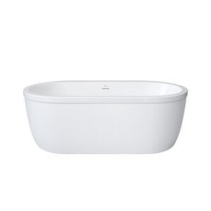 66'' White Freestanding Acrylic Soaking Bathtub