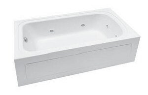 72'' White Acrylic Alcove Whirlpool Bathtub with Jets