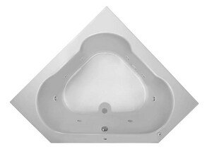 60'' White Acrylic Corner Whirlpool Bathtub with Jets