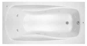 72'' White Acrylic Drop-In Whirlpool Bathtub with 8 Jets