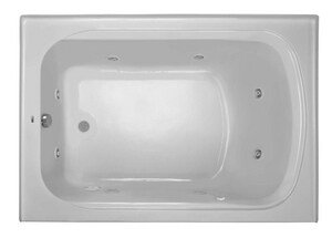 60'' x 42'' White Acrylic Alcove Whirlpool Bathtub with Jets