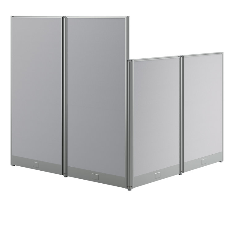 Pure White L-Shaped Office Workstation with Steel Legs