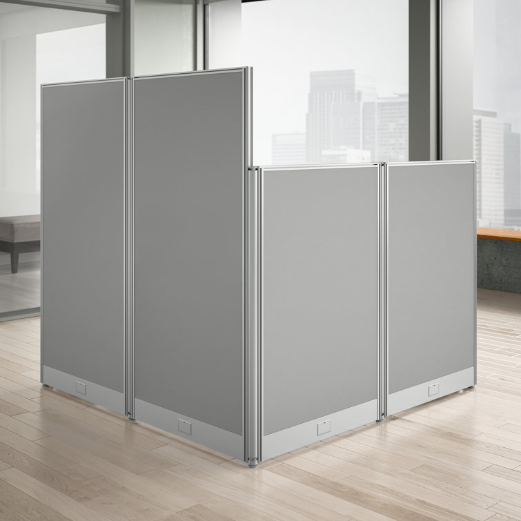 Pure White L-Shaped Office Workstation with Steel Legs