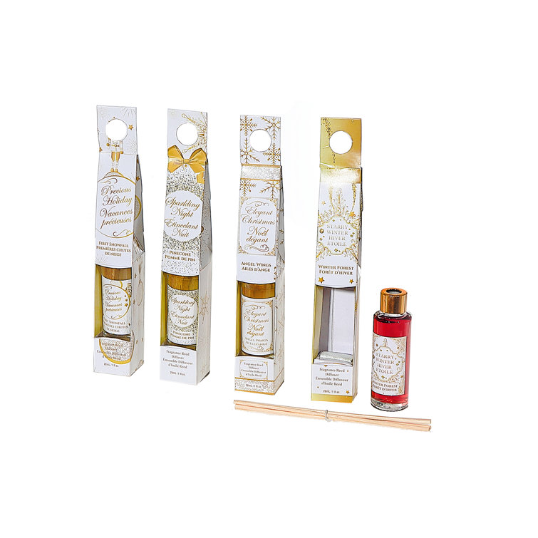 Luxurious Gold Holiday Reed Diffuser Set with Natural Fragrances