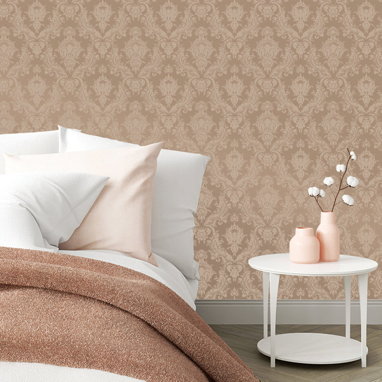 Bisque Damask Self-Adhesive Removable Wallpaper Roll