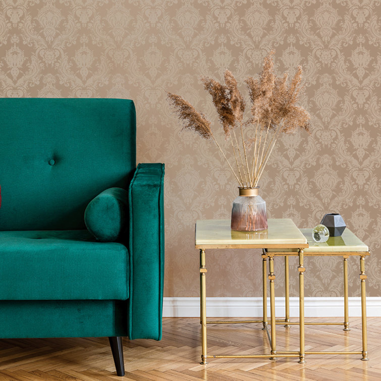 Bisque Damask Self-Adhesive Removable Wallpaper Roll
