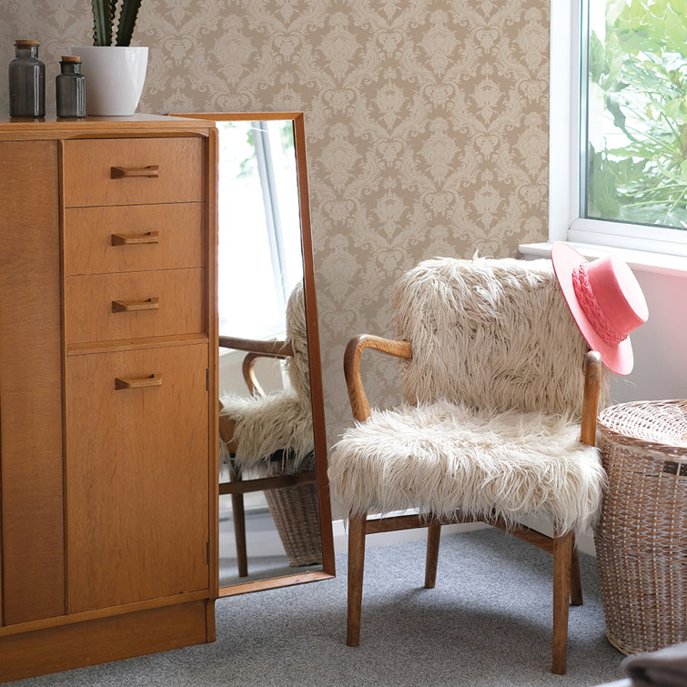 Bisque Damask Self-Adhesive Removable Wallpaper Roll