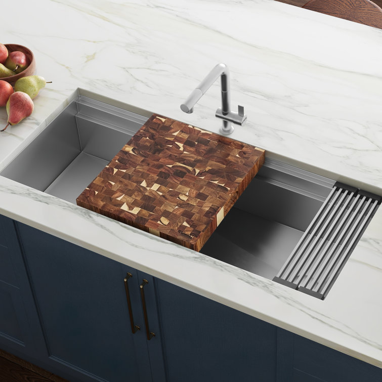 Ruvati 24" Square End-Grain Acacia Butcher Block