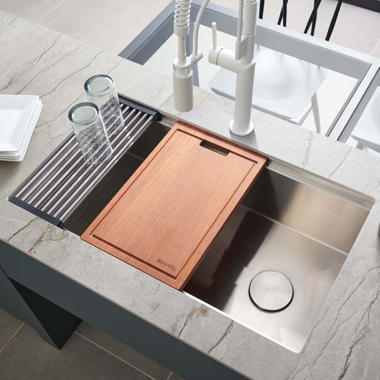 Ruvati 36-Inch Stainless Steel Workstation Kitchen Sink with Accessories