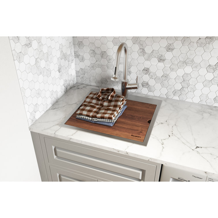 Ruvati 24" Stainless Steel Drop-In Utility Sink with Grid