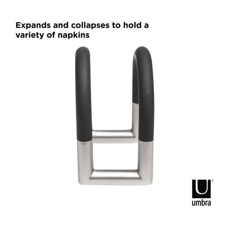 Black and Nickel Swivel Adjustable Metal Napkin Holder