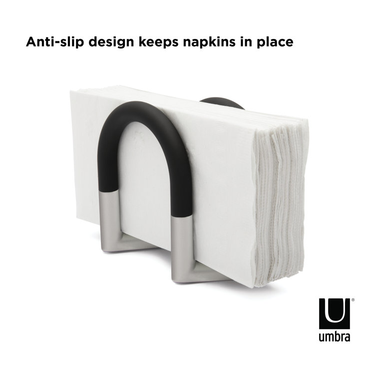 Black and Nickel Swivel Adjustable Metal Napkin Holder
