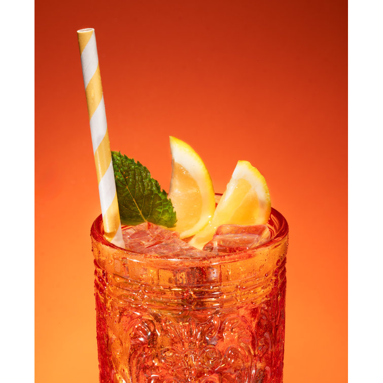 Godinger Citrus Embossed Glass Highball Set of 4