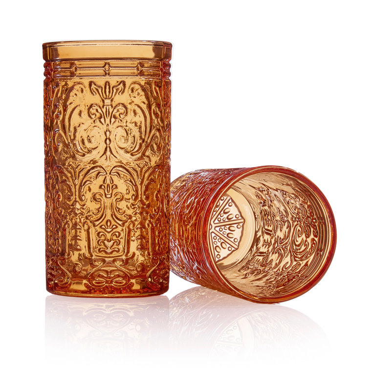 Godinger Citrus Embossed Glass Highball Set of 4
